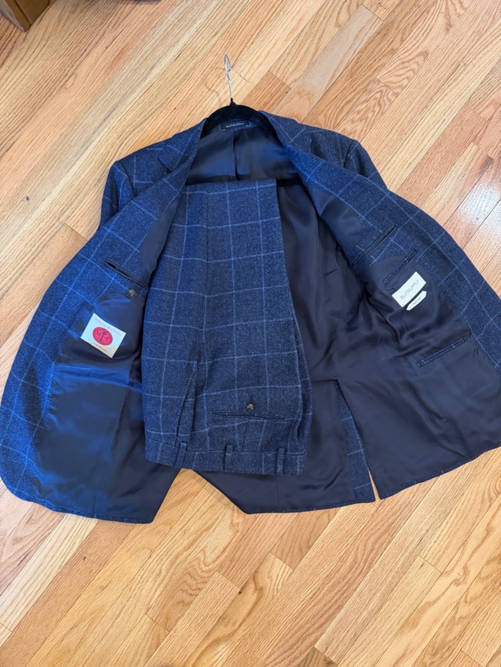 Suitsupply Navy Windowpane wool linen like new suit 38R - Picture 4 of 5